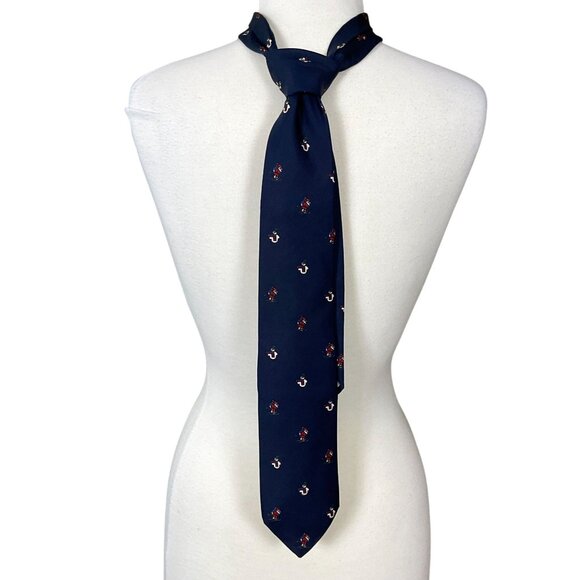 Brooks Brothers Navy Christmas All Silk Black Label Vintage Tie Snowmen & Santa - Picture 2 of 7